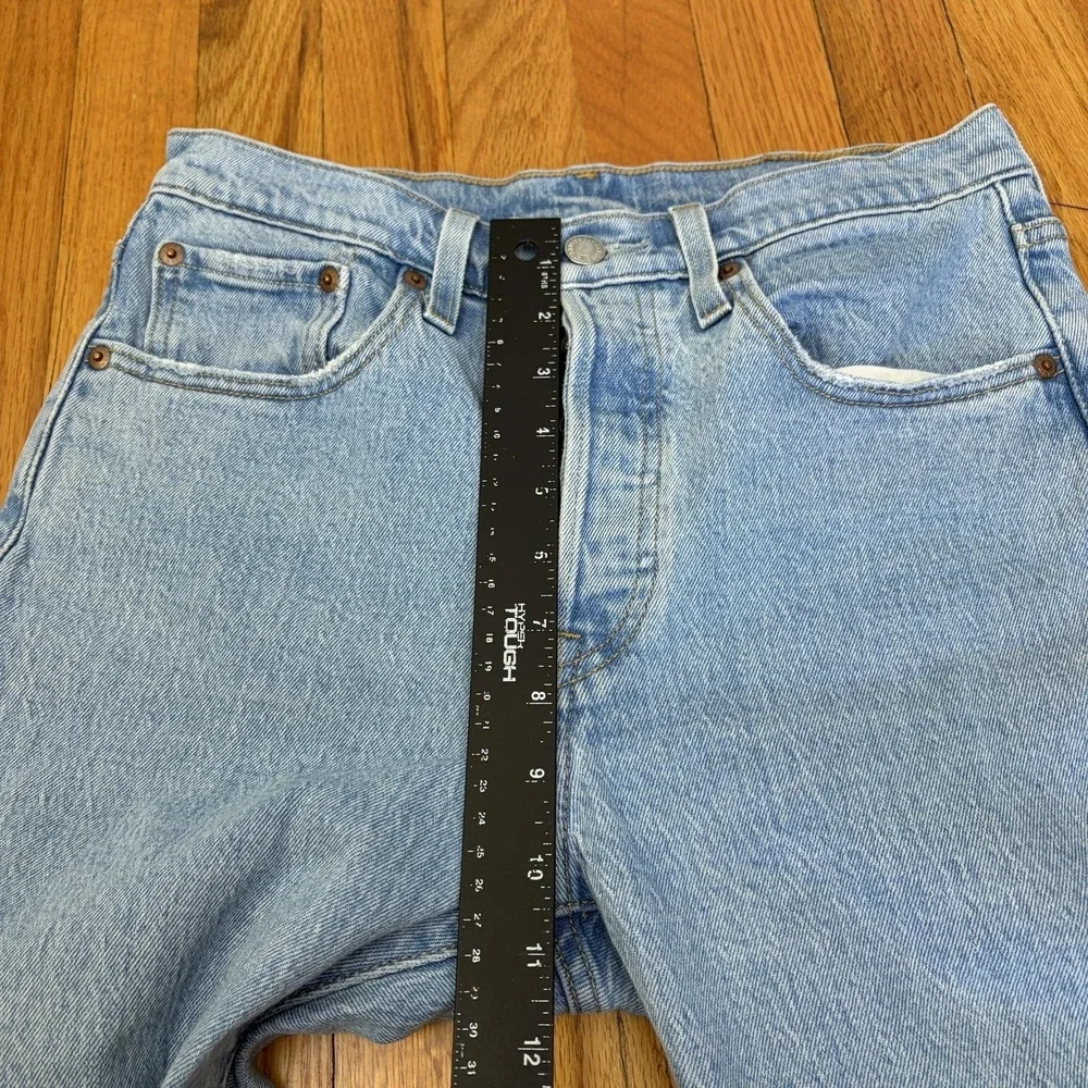 Levis 501 Skinny Jeans Womens 27x28 Light Wash High Rise Slim Raw Hem Button Fly